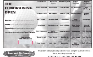 Golf Fundraising Scratchcards