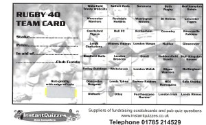 Rugby Fundraising Scratchcards